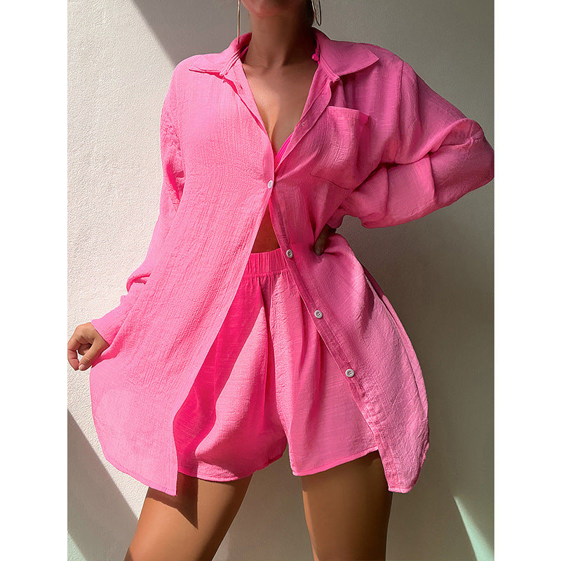 Shirt Suit Beach Jacket Vacation Sun Protection Clothing Loose Sun Proof Clothes Swimsuit Beach Cover Up Bella Mia